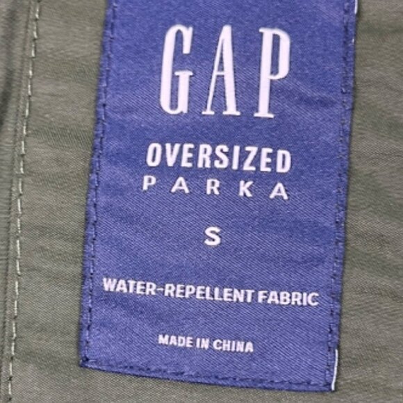 Gap Oversized Unlined Military Parka Water Repellent Green Size Small Oversized - Picture 11 of 11